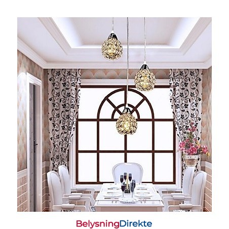 Moderne Og Moderne Krystallbelagt Metallpendellampe