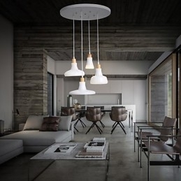 Kreativ Karakteristisk Pendellampe Med 4 Lys Og Jernskjerm