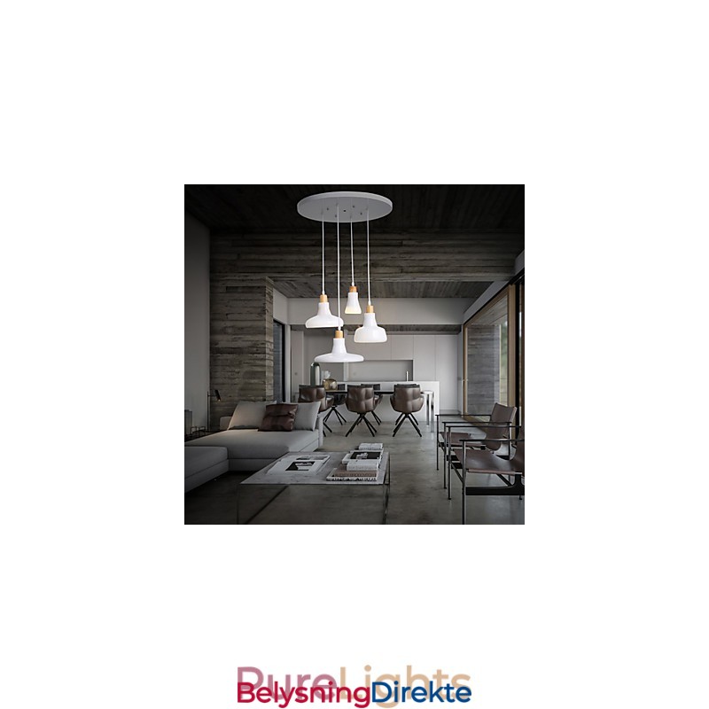 Kreativ Karakteristisk Pendellampe Med 4 Lys Og Jernskjerm