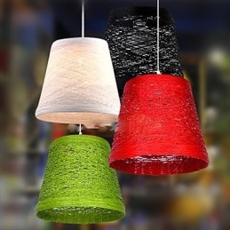 Moderne Landlig Cany Art Vevd Rotting Enkelthodet Droplight-Lampe