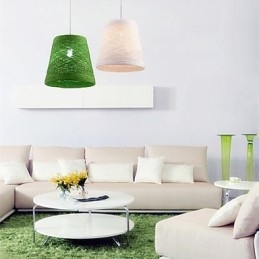 Moderne Landlig Cany Art Vevd Rotting Enkelthodet Droplight-Lampe