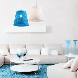 Moderne Landlig Cany Art Vevd Rotting Enkelthodet Droplight-Lampe