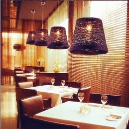 Moderne Landlig Cany Art Vevd Rotting Enkelthodet Droplight-Lampe