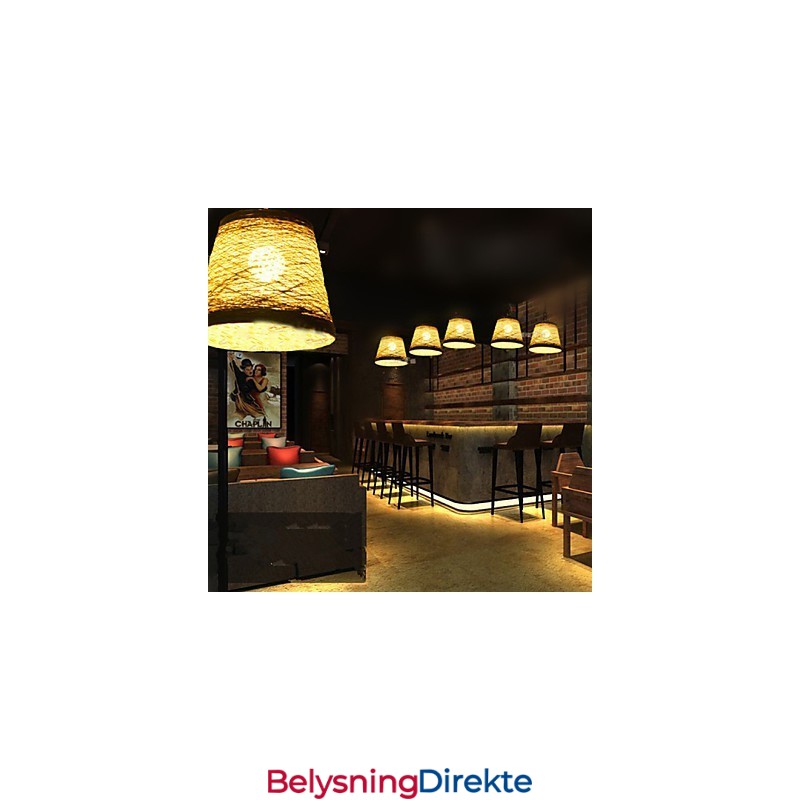 Moderne Landlig Cany Art Vevd Rotting Enkelthodet Droplight-Lampe