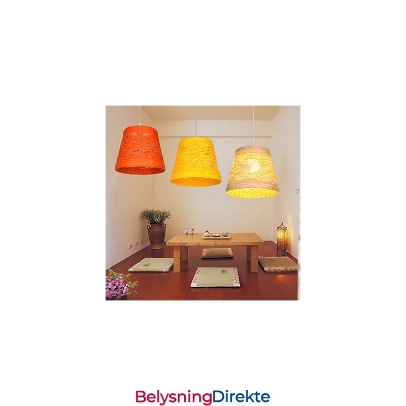 Moderne Landlig Cany Art Vevd Rotting Enkelthodet Droplight-Lampe