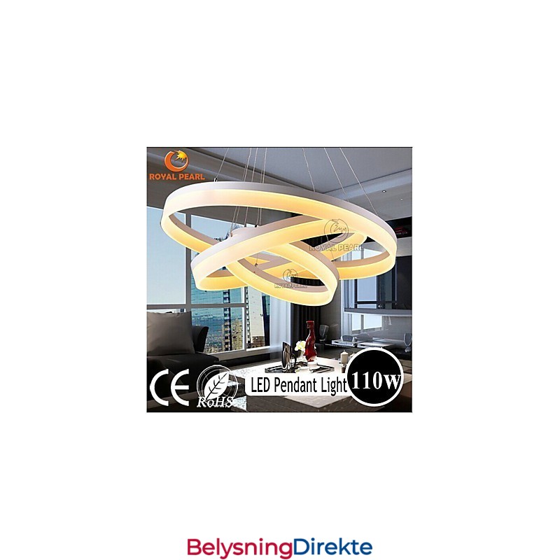 Varmt Salg Hvitfarget Akryl Moderne Hengelampe 130W