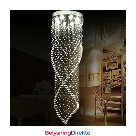 Krystalllysekrone Med Anheng, Hengende Taklamper, Armaturer Med Klar K9-Krystall Og Sølvfarget Baldakin