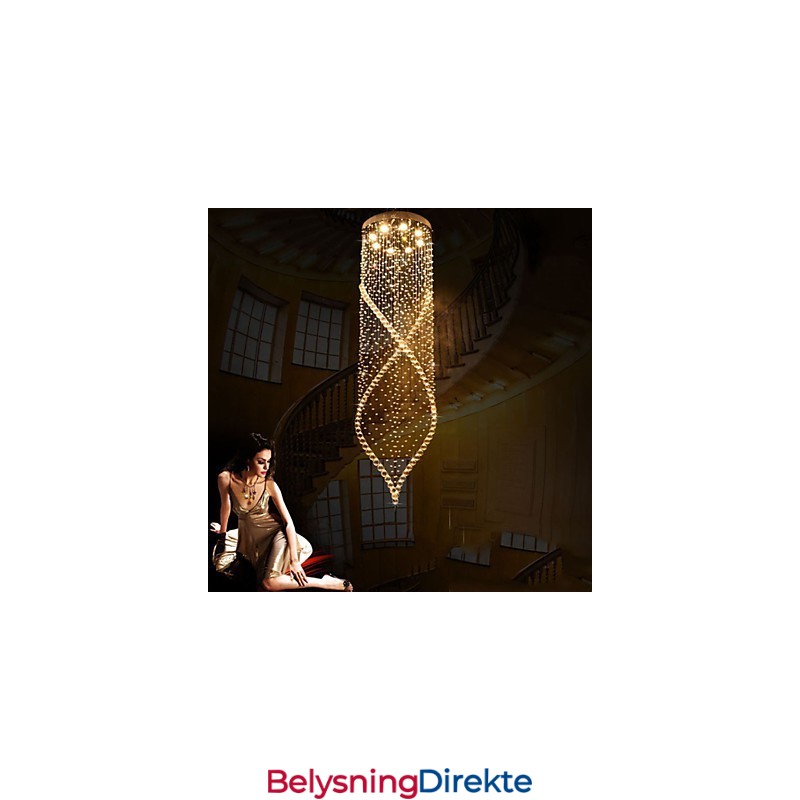 Krystalllysekrone Med Anheng, Hengende Taklamper, Armaturer Med Klar K9-Krystall Og Sølvfarget Baldakin