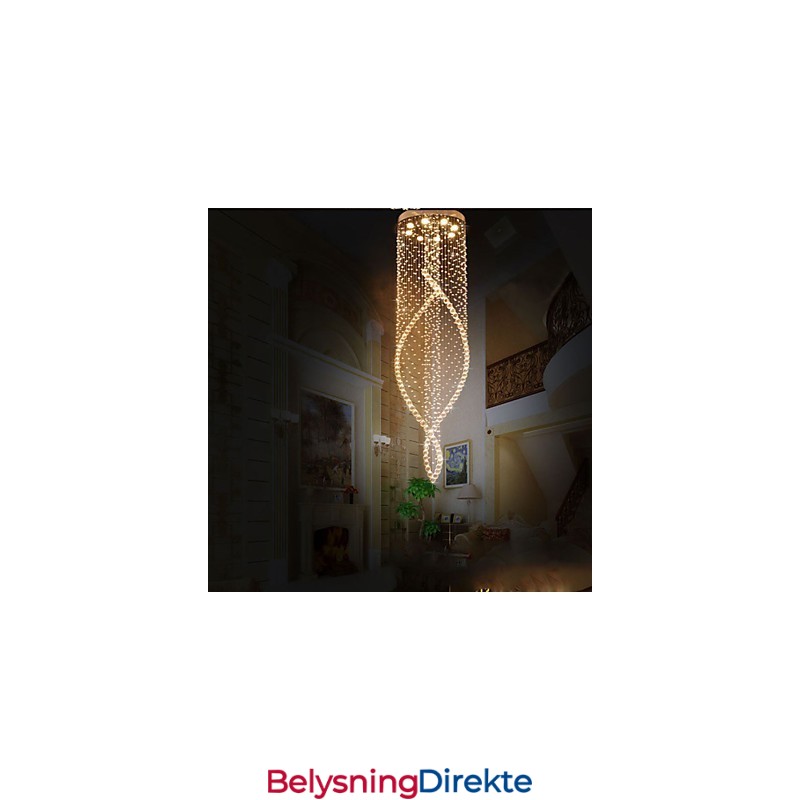 Krystalllysekrone Med Anheng, Hengende Taklamper, Armaturer Med Klar K9-Krystall Og Sølvfarget Baldakin