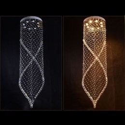 Krystalllysekrone Med Anheng, Hengende Taklamper, Armaturer Med Klar K9-Krystall Og Sølvfarget Baldakin