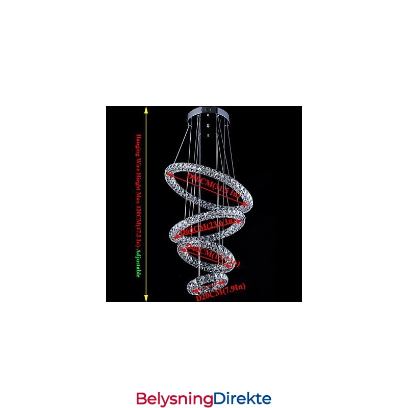 Krystallring Anhengslampe Moderne Taklysekrone Belysning Lampearmaturer Med