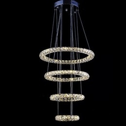 Krystallring Anhengslampe Moderne Taklysekrone Belysning Lampearmaturer Med