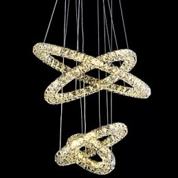 Krystallring Anhengslampe Moderne Taklysekrone Belysning Lampearmaturer Med