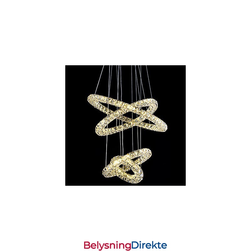 Krystallring Anhengslampe Moderne Taklysekrone Belysning Lampearmaturer Med