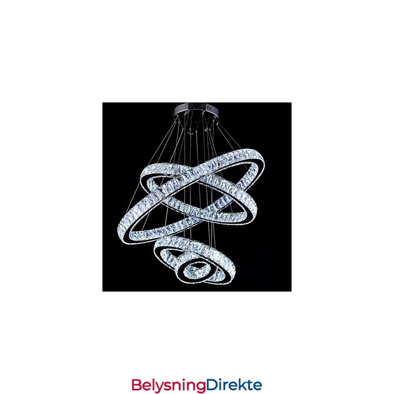 Krystall Pendellampe Taklampe Lysekrone Lysarmaturer Med 4 Ringer