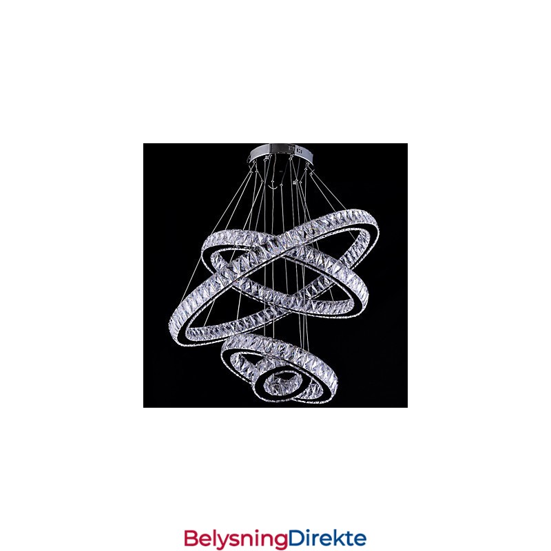 Krystall Pendellampe Taklampe Lysekrone Lysarmaturer Med 4 Ringer