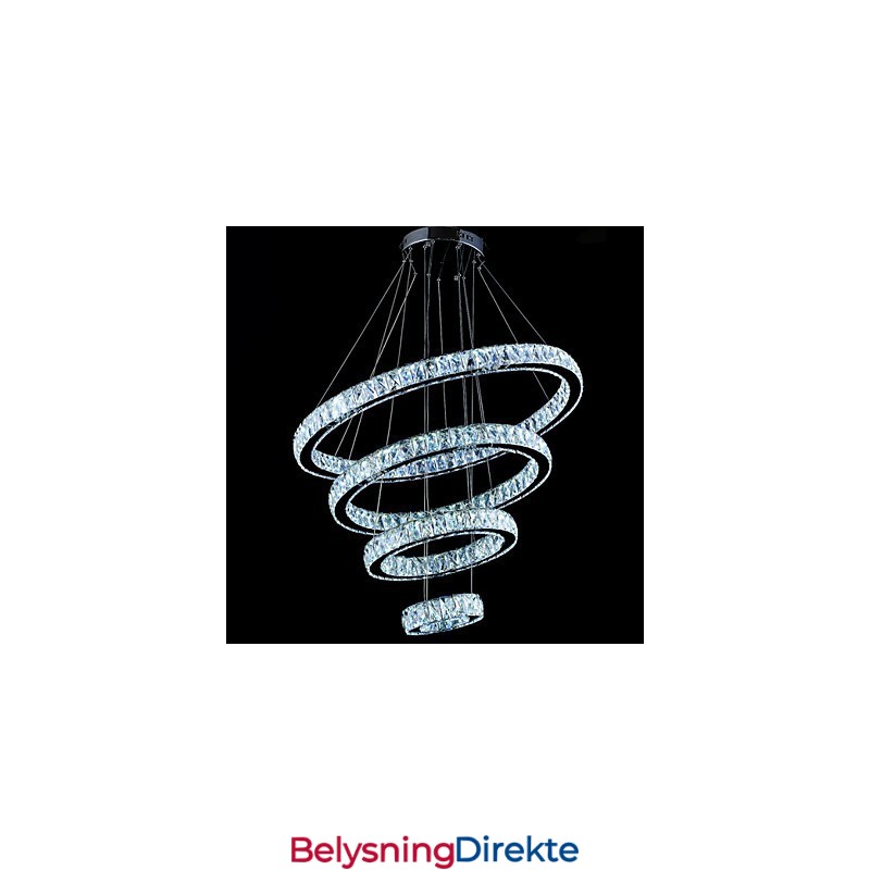 Krystall Pendellampe Taklampe Lysekrone Lysarmaturer Med 4 Ringer
