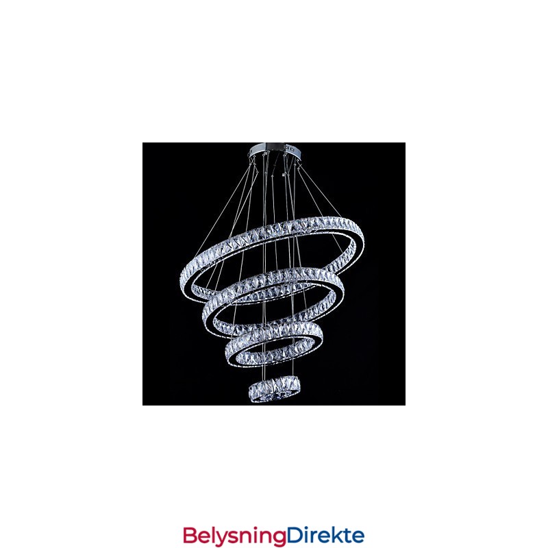 Krystall Pendellampe Taklampe Lysekrone Lysarmaturer Med 4 Ringer
