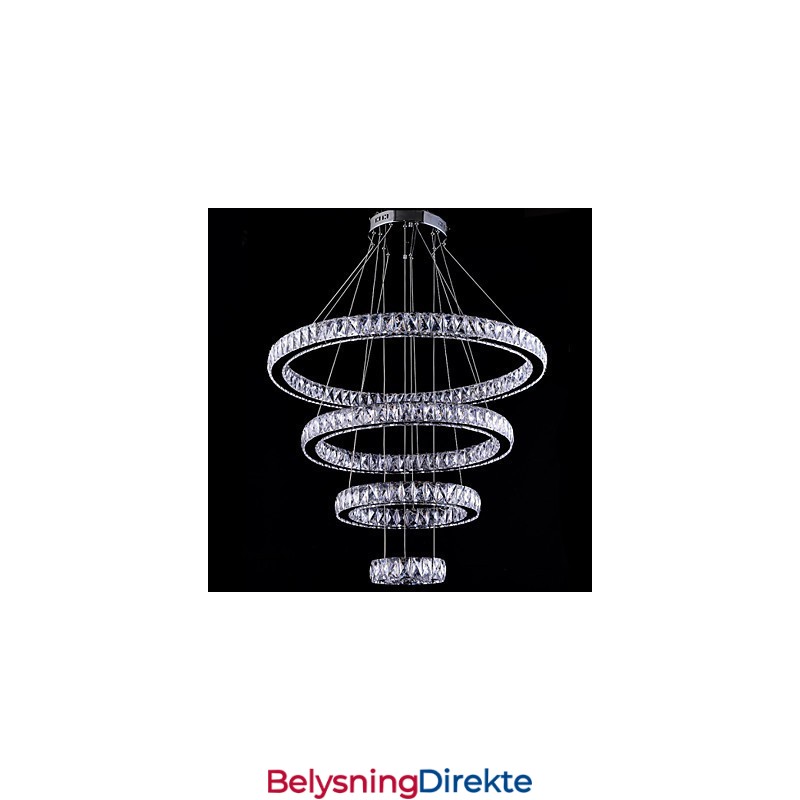 Krystall Pendellampe Taklampe Lysekrone Lysarmaturer Med 4 Ringer