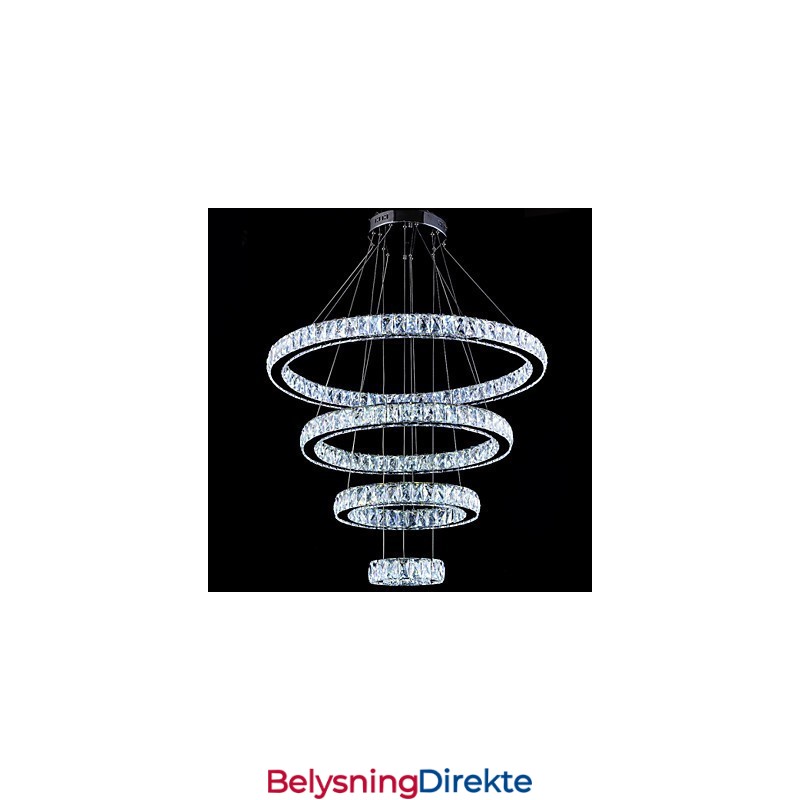 Krystall Pendellampe Taklampe Lysekrone Lysarmaturer Med 4 Ringer