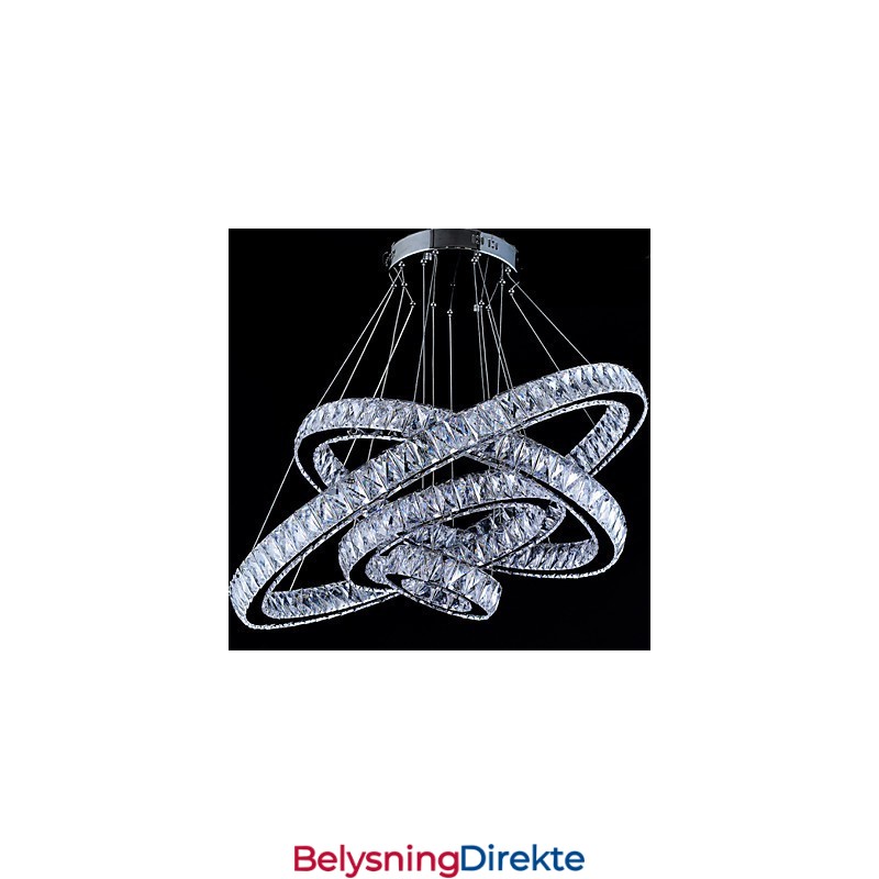Krystall Pendellampe Taklampe Lysekrone Lysarmaturer Med 4 Ringer