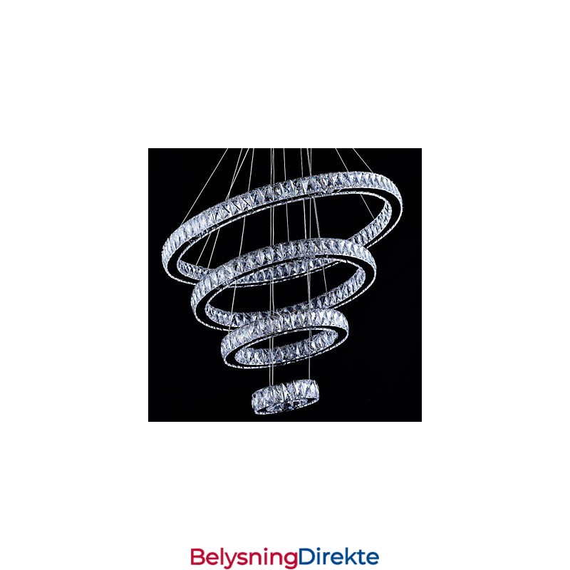 Krystall Pendellampe Taklampe Lysekrone Lysarmaturer Med 4 Ringer