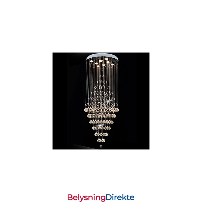 Moderne Krystalllysekronebelysning Pendellampe Taklampe Med 8 Pærer H180 Cm