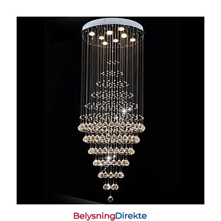 Moderne Krystalllysekronebelysning Pendellampe Taklampe Med 8 Pærer H180 Cm