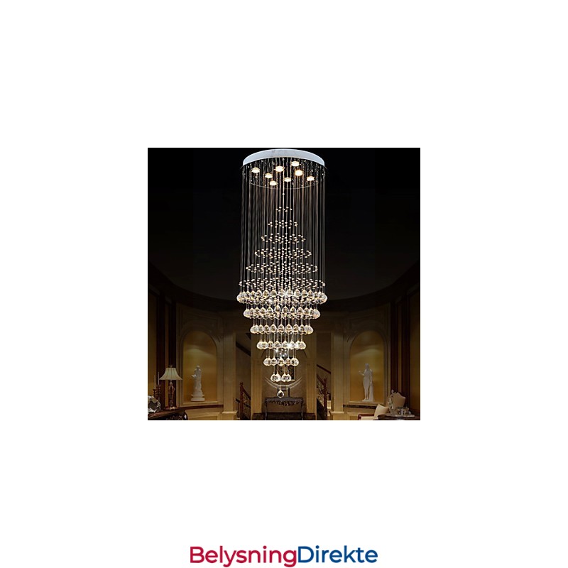 Moderne Krystalllysekronebelysning Pendellampe Taklampe Med 8 Pærer H180 Cm