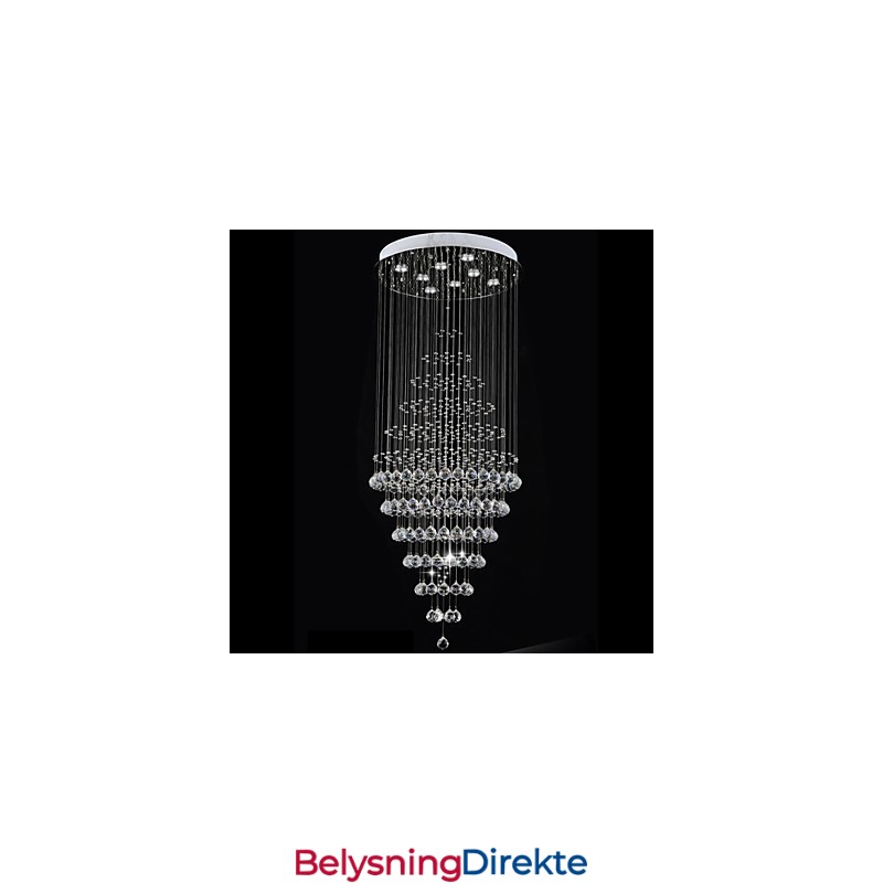 Moderne Krystalllysekronebelysning Pendellampe Taklampe Med 8 Pærer H180 Cm
