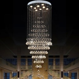 Moderne Krystalllysekronebelysning Pendellampe Taklampe Med 8 Pærer H180 Cm