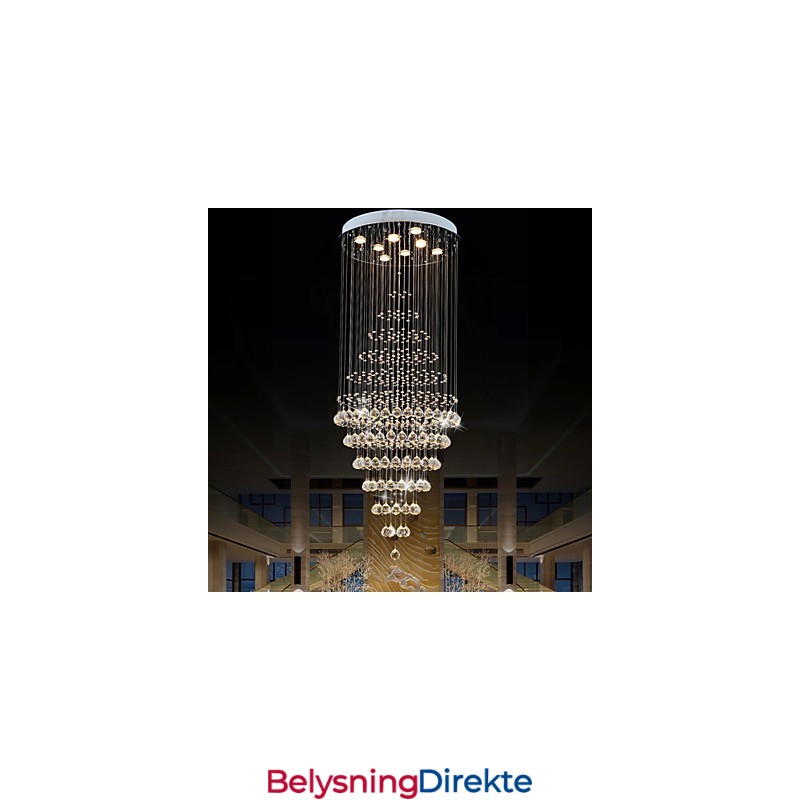 Moderne Krystalllysekronebelysning Pendellampe Taklampe Med 8 Pærer H180 Cm