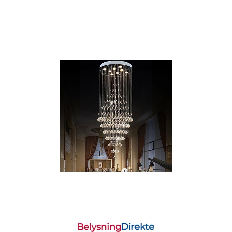 Moderne Krystalllysekronebelysning Pendellampe Taklampe Med 8 Pærer H180 Cm