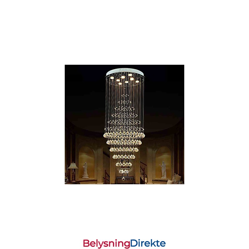 Moderne Krystalllysekronebelysning Pendellampe Taklampe Med 8 Pærer H180 Cm