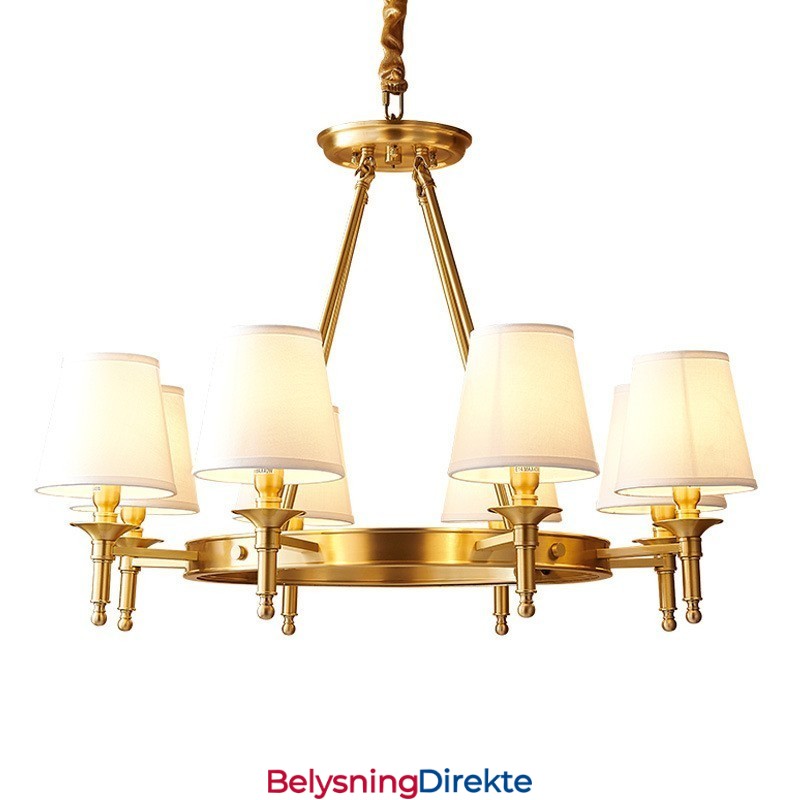 Rund Lysekrone I Ren Messing, Tradisjonell Klassisk