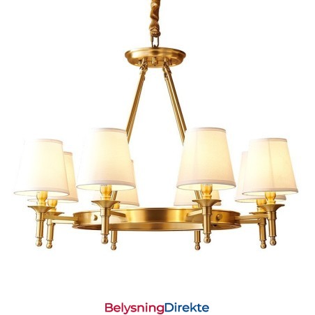 Rund Lysekrone I Ren Messing, Tradisjonell Klassisk