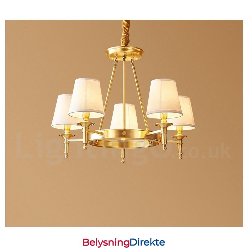 Rund Lysekrone I Ren Messing, Tradisjonell Klassisk