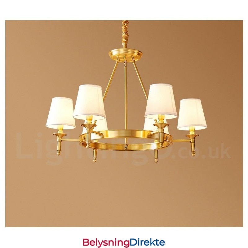 Rund Lysekrone I Ren Messing, Tradisjonell Klassisk