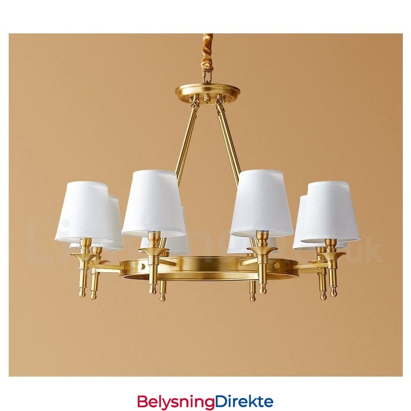 Rund Lysekrone I Ren Messing, Tradisjonell Klassisk