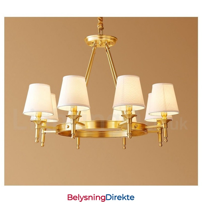 Rund Lysekrone I Ren Messing, Tradisjonell Klassisk