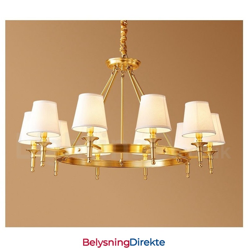 Rund Lysekrone I Ren Messing, Tradisjonell Klassisk