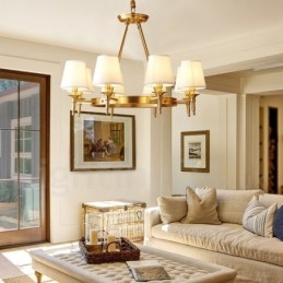 Rund Lysekrone I Ren Messing, Tradisjonell Klassisk