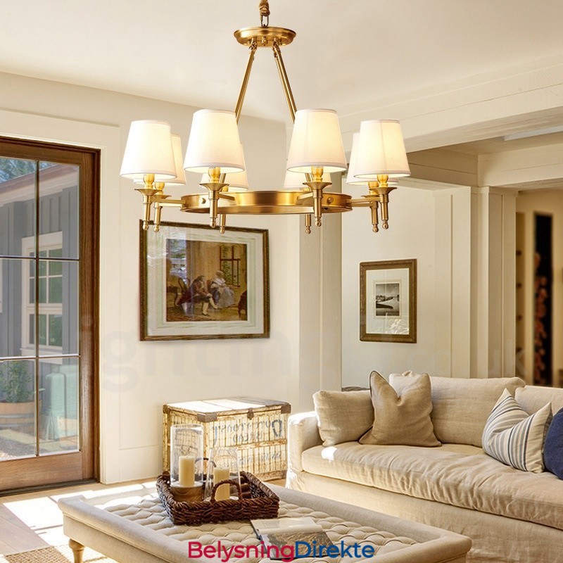 Rund Lysekrone I Ren Messing, Tradisjonell Klassisk