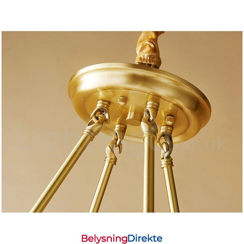 Rund Lysekrone I Ren Messing, Tradisjonell Klassisk