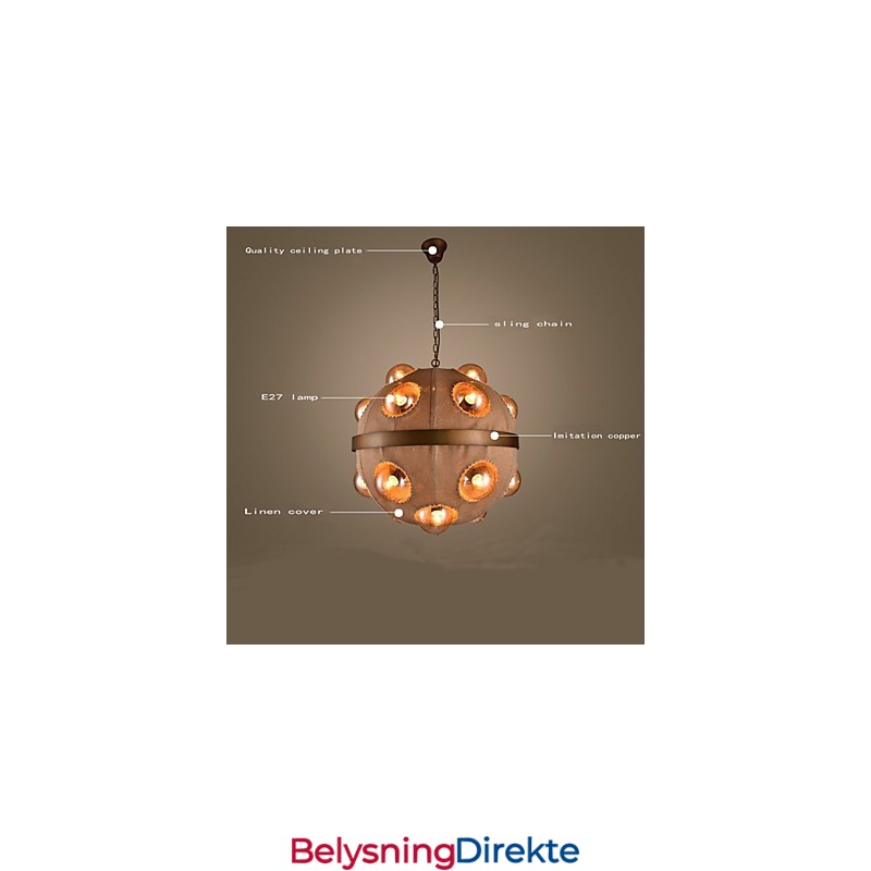 Landlig Maling Metall Lysekrone Anhengslampe Soverom