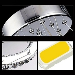 Pendellamper Taklampe Lysekronebelysning Rund 4 Ringer Stor Ring Ravkrystall Og Annen Klar Krystall