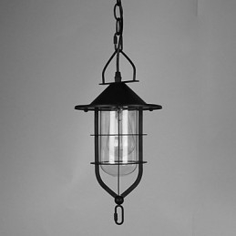 Vintage Landlig Maling Metall Pendellampe Garasje