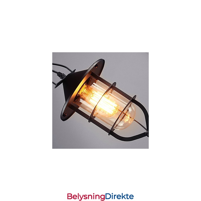 Vintage Landlig Maling Metall Pendellampe Garasje