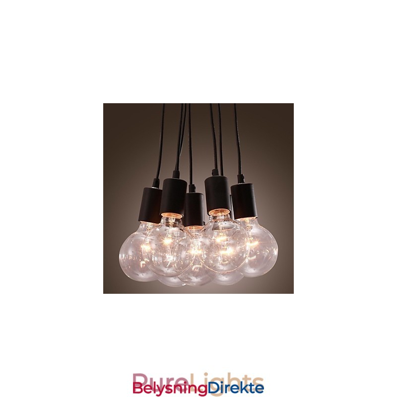 Modern Home 7 Head Edison-Pærelampe Loft Glass Ball Pendellampe
