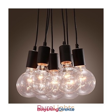 Modern Home 7 Head Edison-Pærelampe Loft Glass Ball Pendellampe